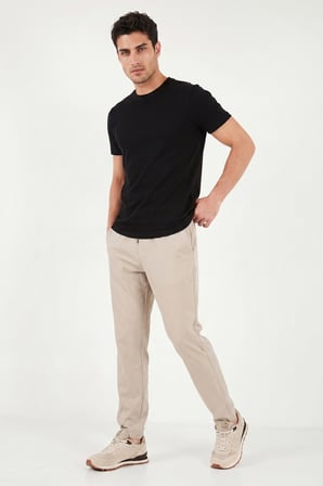 Buratti Slim Fit Normal Bel Boru Paça Denim Pantolon Erkek KOT PANTOLON 5545C82MILANO BEJ