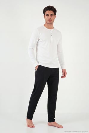 Buratti Lastikli Bel Düz Paça Ultra Soft Polar Pijama Altı Erkek PİJAMA ALTI 6098001 SİYAH