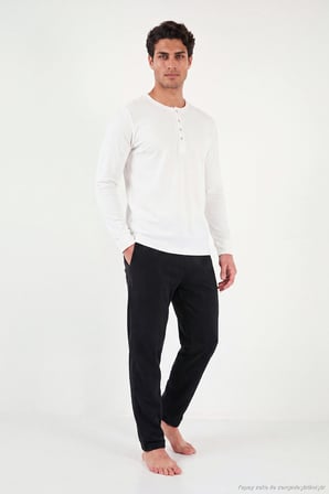 Buratti Lastikli Bel Düz Paça Ultra Soft Polar Pijama Altı Erkek PİJAMA ALTI 6098001 SİYAH