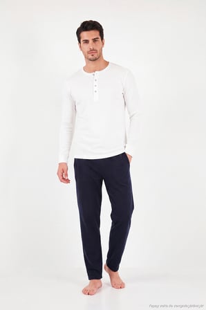 Buratti Lastikli Bel Düz Paça Ultra Soft Polar Pijama Altı Erkek PİJAMA ALTI 6098001 LACİVERT