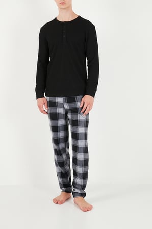 Buratti Lastikli Bel Düz Paça Ultra Soft Polar Pijama Altı Erkek PİJAMA ALTI 6098001 GRİ