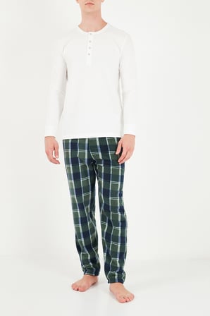 Buratti Lastikli Bel Düz Paça Ultra Soft Polar Pijama Altı Erkek PİJAMA ALTI 6098001 YEŞİL