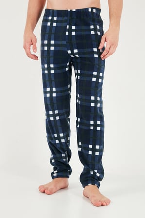 Buratti Lastikli Bel Düz Paça Ultra Soft Polar Pijama Altı Erkek PİJAMA ALTI 6098001 LACİVERT-YEŞİL