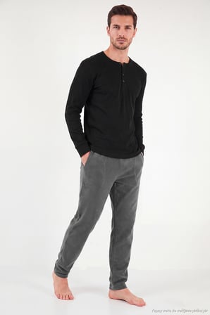 Buratti Lastikli Bel Düz Paça Ultra Soft Polar Pijama Altı Erkek PİJAMA ALTI 6098001 ANTRASİT