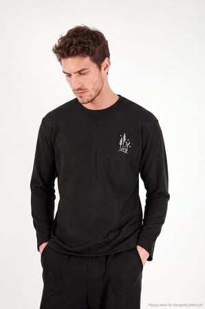 Buratti Ultra Soft Minimal Nakışlı Uzun Kollu Pijama Takımı Erkek PİJAMA TAKIMI 6575009