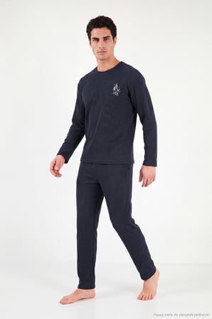 Buratti Ultra Soft Minimal Nakışlı Uzun Kollu Pijama Takımı Erkek PİJAMA TAKIMI 6575009