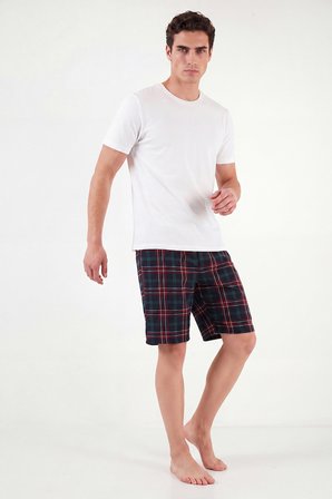 Buratti Pamuklu Regular Fit Bağlamalı Cepli Pijama Şort Erkek ŞORT 6574004 YEŞİL