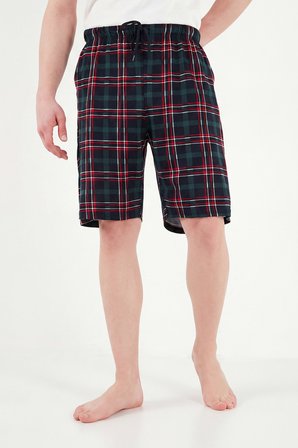 Buratti Pamuklu Regular Fit Bağlamalı Cepli Pijama Şort Erkek ŞORT 6574004 YEŞİL