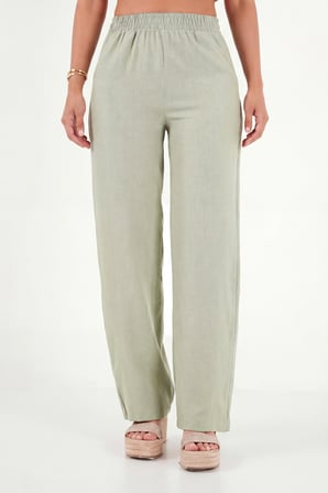Lela Regular Fit Bağlama Detaylı Bisiklet Yaka Takım Bayan TAKIM 5866466 Olive