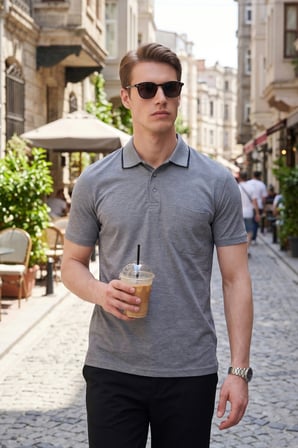Buratti Pamuklu Regular Fit Göğüs Cepli Düğmeli Polo T Shirt Erkek POLO T SHİRT 4565001 KOYU SİYAH
