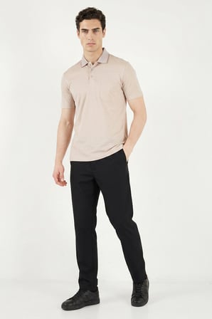 Buratti Pamuklu Regular Fit Göğüs Cepli Düğmeli Polo T Shirt Erkek POLO T SHİRT 4565001 BEJ