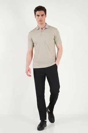 Buratti Pamuklu Regular Fit Göğüs Cepli Düğmeli Polo T Shirt Erkek POLO T SHİRT 4565001 ÇAĞLA