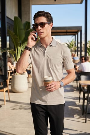 Buratti Pamuklu Regular Fit Göğüs Cepli Düğmeli Polo T Shirt Erkek POLO T SHİRT 4565001 ÇAĞLA