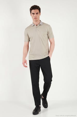 Buratti Pamuklu Regular Fit Göğüs Cepli Düğmeli Polo T Shirt Erkek POLO T SHİRT 4565001 ÇAĞLA