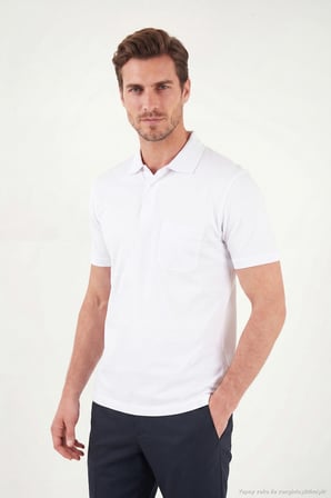Buratti Pamuklu Regular Fit Göğüs Cepli Düğmeli Polo T Shirt Erkek POLO T SHİRT 4565001 BEYAZ