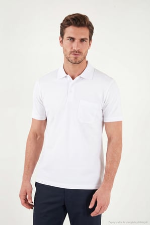 Buratti Pamuklu Regular Fit Göğüs Cepli Düğmeli Polo T Shirt Erkek POLO T SHİRT 4565001 BEYAZ