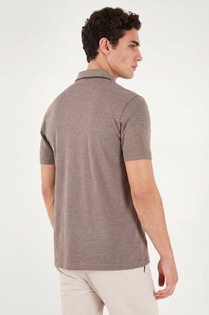 Buratti Pamuklu Regular Fit Göğüs Cepli Düğmeli Polo T Shirt Erkek POLO T SHİRT 4565001 KAHVE