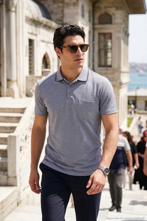Buratti Pamuklu Regular Fit Göğüs Cepli Düğmeli Polo T Shirt Erkek POLO T SHİRT 4565001 KOYU LACİVERT