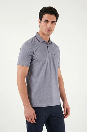 Buratti Pamuklu Regular Fit Göğüs Cepli Düğmeli Polo T Shirt Erkek POLO T SHİRT 4565001 KOYU LACİVERT