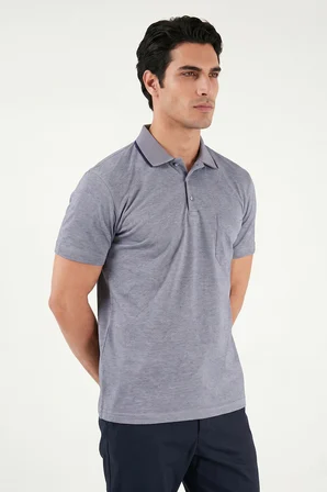 Buratti Pamuklu Regular Fit Göğüs Cepli Düğmeli Polo T Shirt Erkek POLO T SHİRT 4565001 KOYU LACİVERT