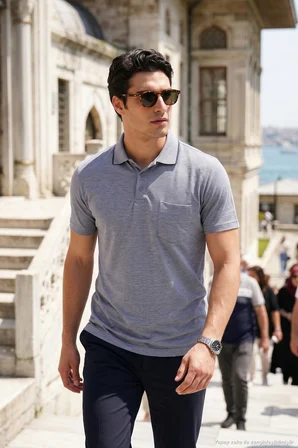 Buratti Pamuklu Regular Fit Göğüs Cepli Düğmeli Polo T Shirt Erkek POLO T SHİRT 4565001 KOYU LACİVERT