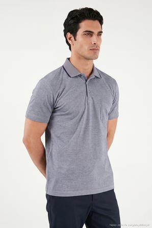 Buratti Pamuklu Regular Fit Göğüs Cepli Düğmeli Polo T Shirt Erkek POLO T SHİRT 4565001 KOYU LACİVERT