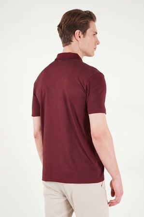 Buratti Pamuklu Regular Fit Göğüs Cepli Düğmeli Polo T Shirt Erkek POLO T SHİRT 4565001 BORDO