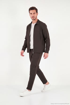 Buratti Regular Fit Belden Bağlamalı Düz Paça Pantolon Erkek PANTOLON CF26W6111111 KOYU KAHVE