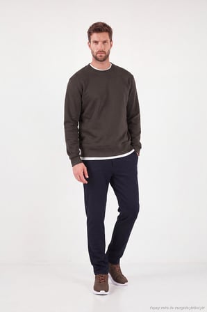 Buratti Pamuklu Relaxed Fit Bisiklet Yaka Sweat Erkek SWEAT 5901257 Acı Kahve