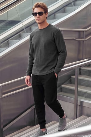 Buratti Pamuk Karışımlı Relaxed Fit Bisiklet Yaka Kazak Erkek SWEAT 5905837 ANTRASİT