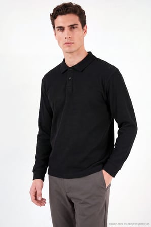 Buratti Pamuklu Düğmeli Polo Yaka Sweat Erkek POLO YAKA SWEAT 5905838 SİYAH