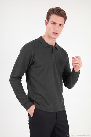 Buratti Pamuklu Düğmeli Polo Yaka Sweat Erkek POLO YAKA SWEAT 5905838 ANTRASİT