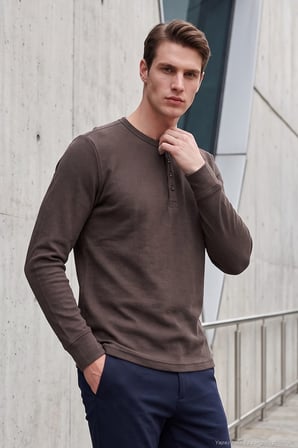 Buratti Pamuklu Regular Fit Düğmeli Bisiklet Yaka Sweat Erkek SWEAT 5905852 KAHVE