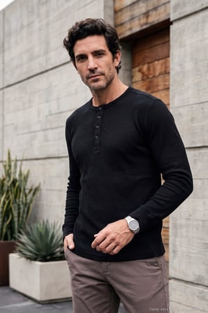 Buratti Pamuklu Regular Fit Düğmeli Bisiklet Yaka Sweat Erkek SWEAT 5905852 SİYAH