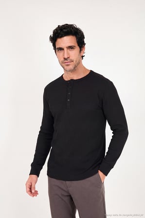 Buratti Pamuklu Regular Fit Düğmeli Bisiklet Yaka Sweat Erkek SWEAT 5905852 SİYAH