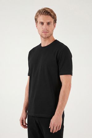 Buratti Pamuklu Relaxed Fit Bisiklet Yaka Basic T Shirt Erkek T SHİRT 5905884 SİYAH