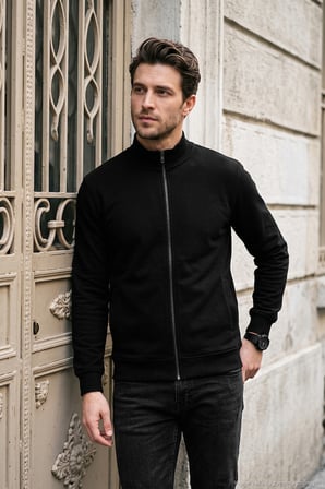 Buratti Pamuklu Regular Fit Dik Yaka Cepli Hırka Erkek HIRKA 5905891 SİYAH