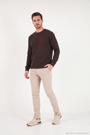 Buratti Pamuklu Regular Fit Bisiklet Yaka Sweat Erkek SWEAT 5905965 KAHVE