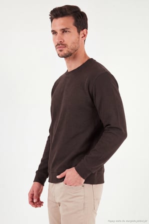 Buratti Pamuklu Regular Fit Bisiklet Yaka Sweat Erkek SWEAT 5905965 KAHVE