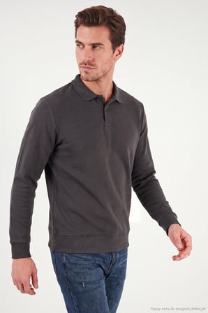 Buratti Pamuklu Regular Fit Yumuşak Dokulu Düğmeli Polo Yaka Kazak Erkek POLO YAKA KAZAK 5906103 ANTRASİT