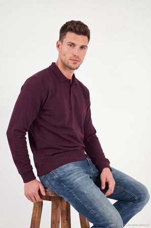 Buratti Pamuklu Regular Fit Yumuşak Dokulu Düğmeli Polo Yaka Kazak Erkek POLO YAKA KAZAK 5906103 BORDO