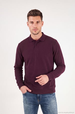 Buratti Pamuklu Regular Fit Yumuşak Dokulu Düğmeli Polo Yaka Kazak Erkek POLO YAKA KAZAK 5906103 BORDO