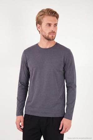 Buratti Pamuklu Bisiklet Yaka Basic Sweat Erkek SWEAT 59050742 ANTRASİT