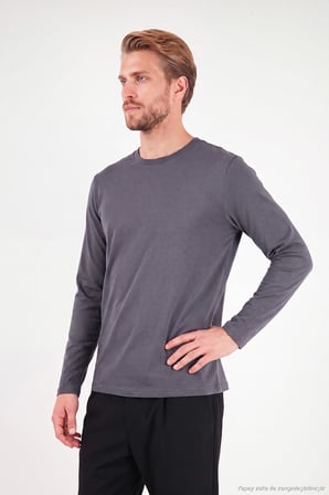 Buratti Pamuklu Bisiklet Yaka Basic Sweat Erkek SWEAT 59050742 ANTRASİT