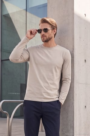 Buratti Pamuklu Bisiklet Yaka Basic Sweat Erkek SWEAT 59050742 TAŞ