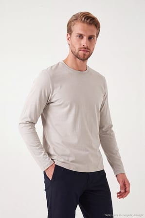 Buratti Pamuklu Bisiklet Yaka Basic Sweat Erkek SWEAT 59050742 TAŞ