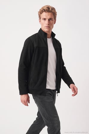 Buratti Regular Fit Garnili Dik Yaka Sıcak Tutan Polar Mont Erkek POLAR MONT 59060443 SİYAH