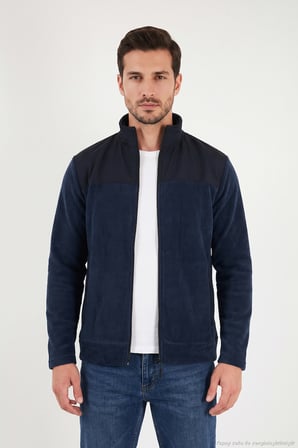 Buratti Regular Fit Garnili Dik Yaka Sıcak Tutan Polar Mont Erkek POLAR MONT 59060443 KOYU LACİVERT