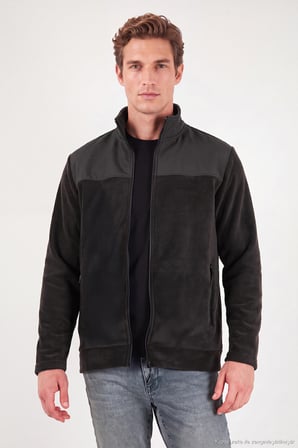 Buratti Regular Fit Garnili Dik Yaka Sıcak Tutan Polar Mont Erkek POLAR MONT 59060443 ANTRASİT