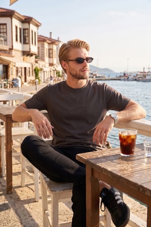 Buratti Pamuklu Relaxed Fit Bisiklet Yaka Basic T Shirt Erkek T SHİRT 5905884 KAHVE